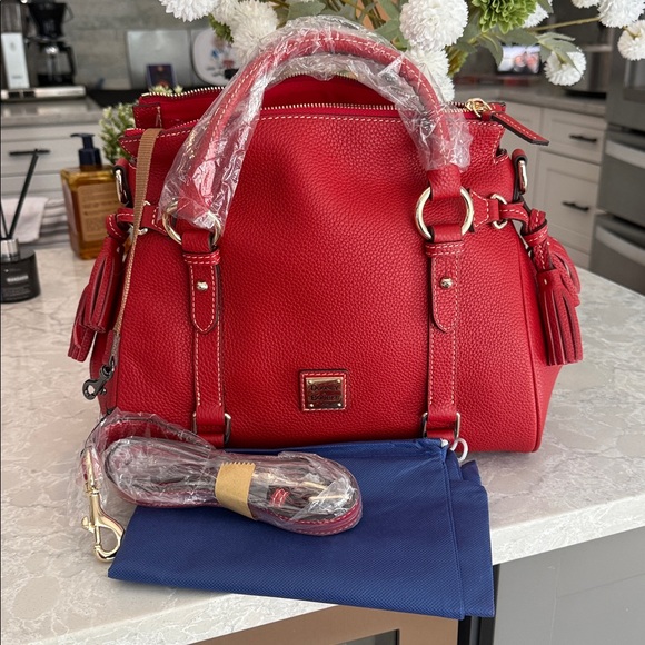 Dooney & Bourke RED  Pebble Grain Satchel - Picture 11 of 12